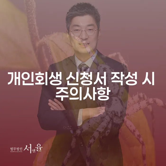 개인회생 신청서 작성 시 주의사항은 무엇일까요?