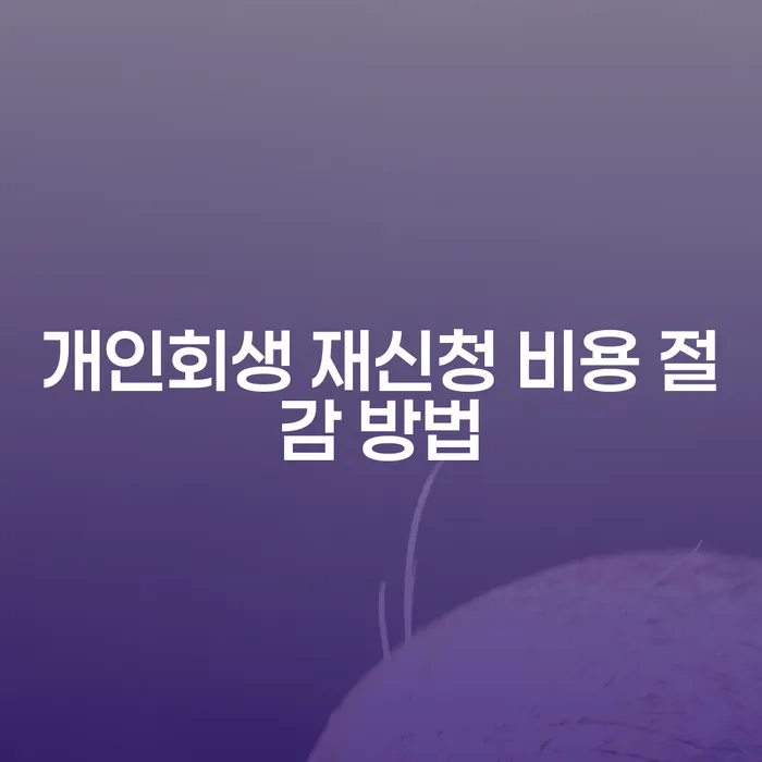 개인회생 재신청 비용을 절감하는 방법은 어떻게 찾을 수 있을까요?